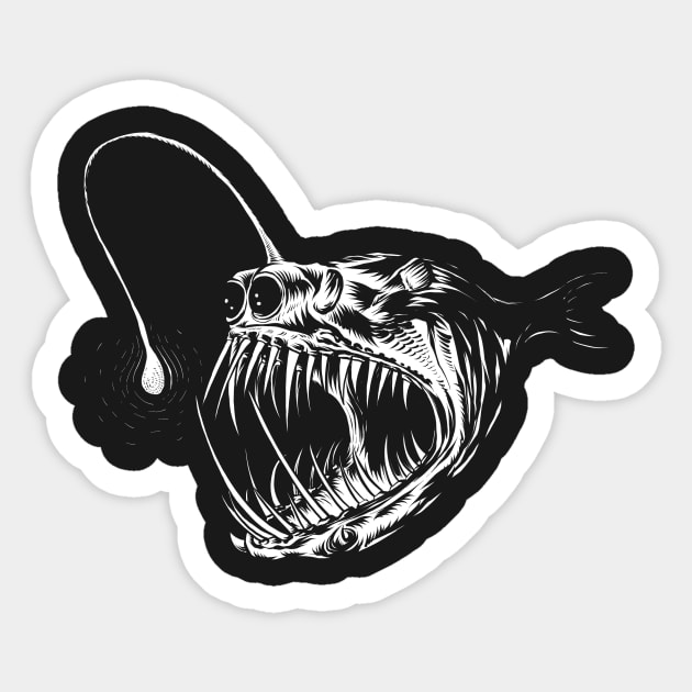 Deep Sea Fish Sticker by marionkamper